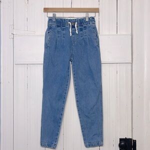 TGLA VGUC Girls Elastic Paper Bag Waist Pleated Jeans